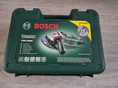 NEU - Bosch PWS 8000 125 mm 1800 Watt Winkelschleifer im Koffer mit 3 Scheiben - Bild 1 von 4