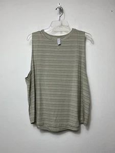 Athleta Damen Übergröße 1X Cloudlight gestreiftes Muskeltanktop grün beige - Bild 1 von 6
