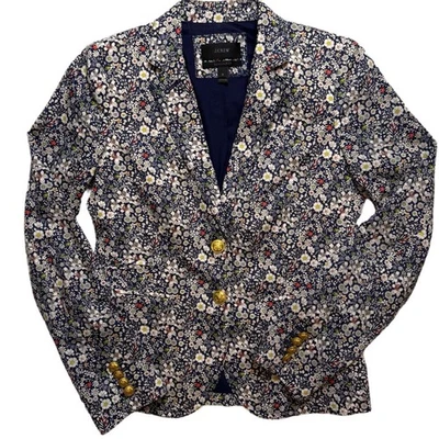 Blazer escolar de tela floral J Crew Liberty talla 0 Foto 1 de 4