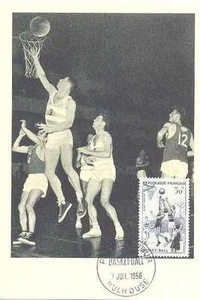 Basketball Maximum Card / Postcard Postmarked Mulhouse (France) 1956 - Picture 1 of 1