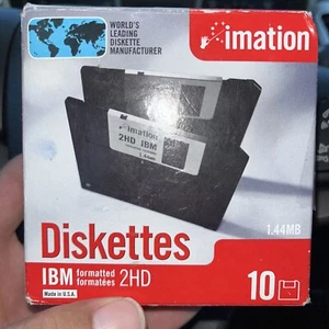 Imation 3.5" Floppy Disks Diskettes 10 Pack IBM Formatted 1.44MB 2HD Unused - Picture 1 of 2