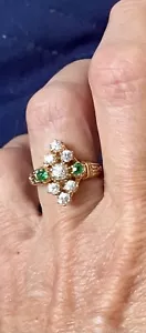 Diamant & Smaragd Ring (laborgefertigt), Gold über 925, Gr. 7, 4,9gr von JARMAN - Bild 1 von 11