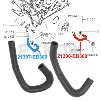 2X ENG Oil Cooler Feed Water Hose for Nissan Navara D40 Pathfinder R51 YD25 2.5L - image 1 of 4
