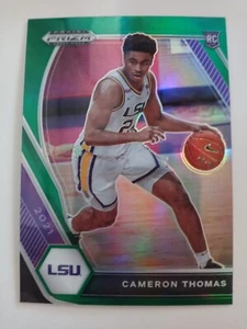 2021-22 Prizm Draft Picks Cameron Thomas Green Prizm Novato RC #18 Nets Tarjeta LSU - Imagen 1 de 2