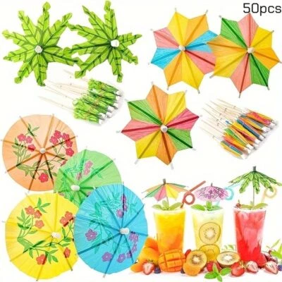 50 Cocktailschirmchen Mini Cocktail Schirmchen Bunte Cocktail Zubehör Tortendeko - Bild 1 von 4