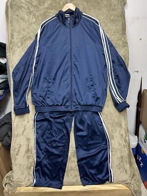 De Colección Y2K Victory Outfitters Terciopelo Pierna Ancha Pantalones Chaqueta Conjunto Azul Blanco 2XL Foto 1 de 4