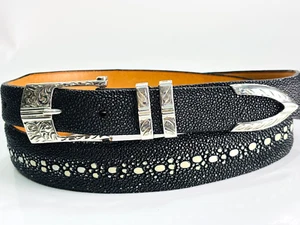 John Rippel Santa Fe Sterling Silber 925 Gravur Ranger Gürtelschnalle 36 Stachelrochen - Bild 1 von 9