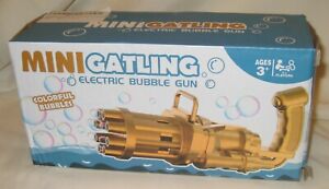 Gatling Gun Bubble Machine Automatic Toy Gun w/ Mini Fan 8 Holes - BRAND NEW