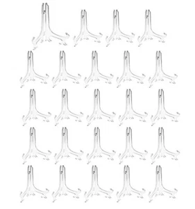 Paquete de 24 mini caballetes de plástico transparente de 4 pulgadas soporte tarjetero para boda fiesta - Imagen 1 de 6