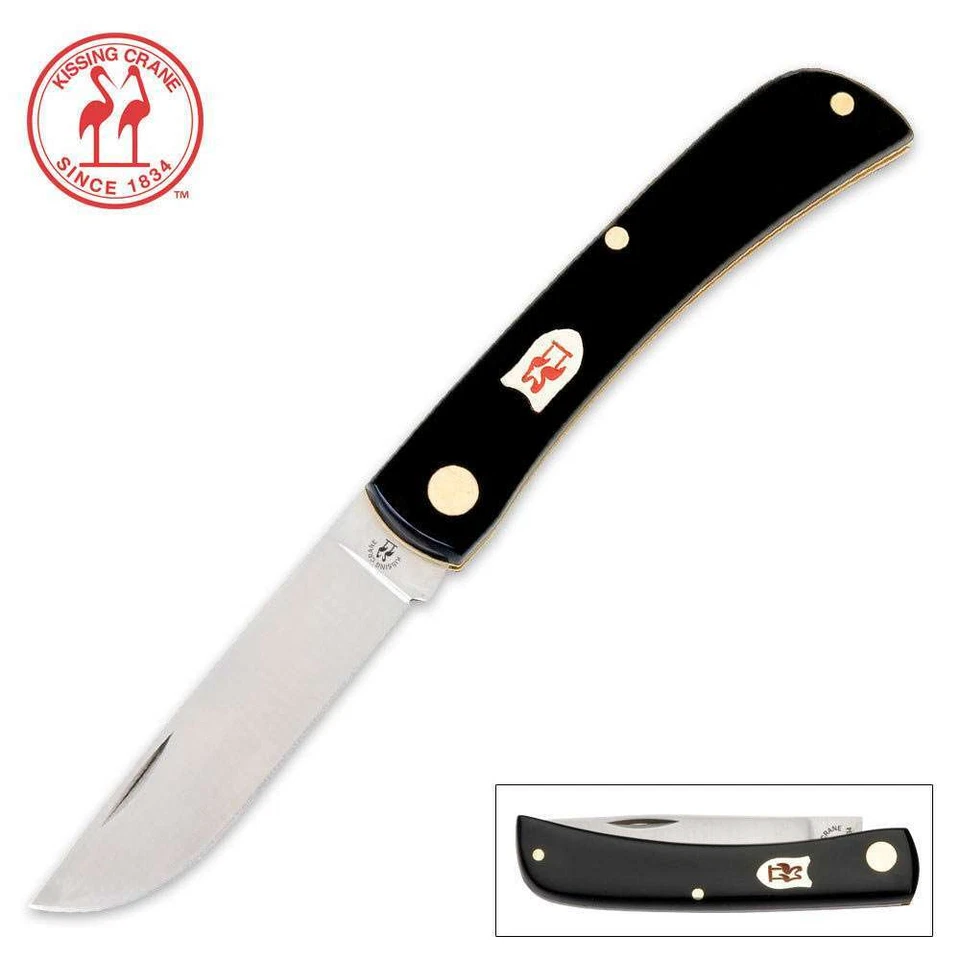 Kissing Crane Black Sodbuster Farmer Folder Pocket Knife KC5011 NEW Dirtbuster - Image 1 of 1