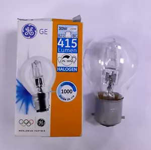 1x 30W (=40W) GE Dimmbar Rund Golf Eco Halogen Glühbirnen Bajonett Kappe B22 BC - Bild 1 von 2