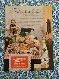Vintage 1951 Miller High Life Bier Print Ad - Bild 1 von 7