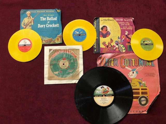 Disney Snow White Davy Crockett Vinyl Peter Cottontail records - Imagem 1 de 4