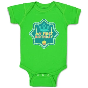 Baby Bodysuit My First Birthday Style B Funny Cotton Boy & Girl Baby Clothes - Picture 1 of 21