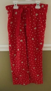 Old Navy 8 M Girls Heart Red Pajama PJ Pants GUC Valentine's Day - Picture 1 of 1