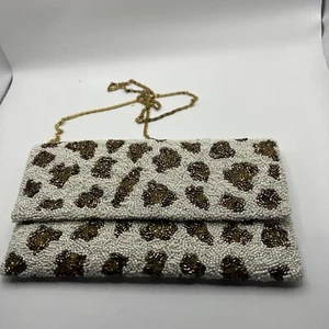 Moyna Womens Embroidered Beaded Print Snap Buttoned Clutch Handbag - Picture 1 of 5