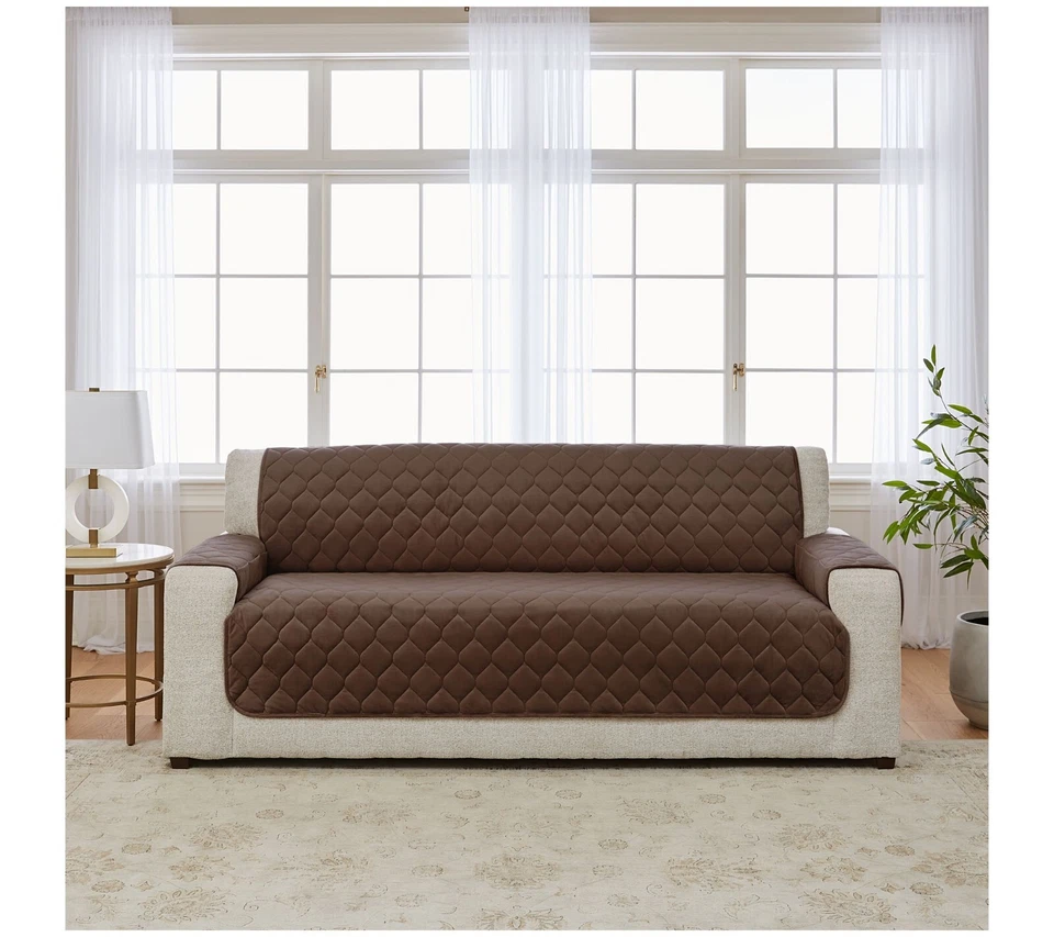 Surefit Miracle Mink Waterproof Furniture Couch Cover 3 Seater Chocolate H463389 - Image 1 of 1