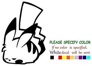 Pokemon Schlafendes Pikachu Grafik Die Cut Aufkleber Sticker Auto LKW Boot Fenster 7" - Bild 1 von 3