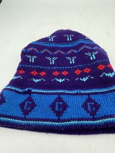 Vintage Chouinard Wool Knit Logo Ski Winter Beanie Hat *holes