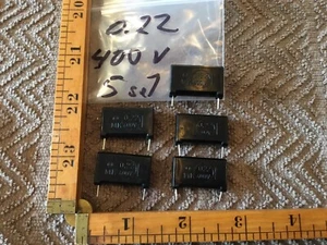 5 Vintage M K 0.22uf 400V CAP EMI Noise SUPPRESSION Capacitors - Picture 1 of 4