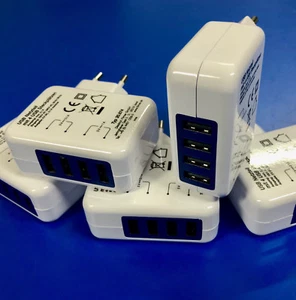 Ladegerät 220V mit 4 USB Ausgängen max 3.1A Netzteil Schnelllader für Handy usw - Bild 1 von 3