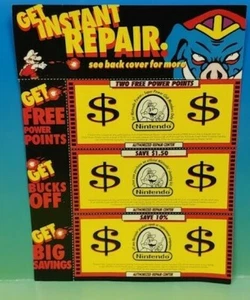 NEW NES SNES N64 Nintendo Power Super Mario Bucks Dollars $ Power Points Sheet - Picture 1 of 2