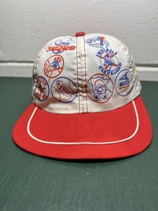 Vintage MLB Baseball Infant Kids Baby Hat Cap Stretch AOP Allover AL Teams 70s - Picture 1 of 12