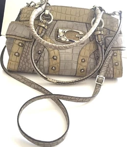 WOMEN'S BAG GUESS GRAY COLOR IMITATION OF SNAKE CROCODILE SKIN BUT MADE OF POYE - Picture 1 of 9