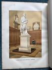 STATUE OF SIR ISAAC NEWTON AT CAMBRIDGE,  Antique Colour Print