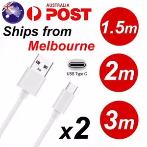 2x 2M 3M USB-C Type C Cable Type-C Charge Cord Charging Charger For Samsung AU - Picture 1 of 6