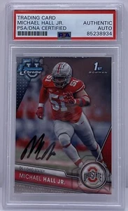 Michael Hall Jr Signed 2023 Bowman Chrome U Rookie Card Ohio State PSA/DNA - Picture 1 of 2