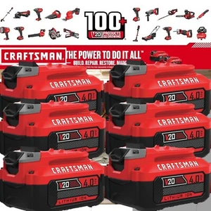 6Pack 20V 4.0AH For Craftsman 20 Volt MAX Li-ion Battery CMCB204 CMCB202 CMCB201 - Picture 1 of 25