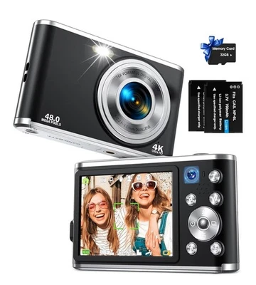 Digital Camera,AutoFocus 4K Vlogging Camera with Dual Camera 48MP 16Digital Zoom - Image 1 of 4