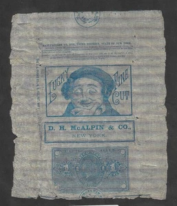 Ingresos de Estados Unidos: papel de hojalata pagado con impuestos sobre el tabaco (1880); TF10-81; Lucky (DH McAlpin & Co.) - Imagen 1 de 2