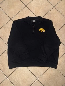Iowa Hawkeyes Quarter Zip Sweatshirt 3XL Black Stadium Athletics Pullover - Picture 1 of 4