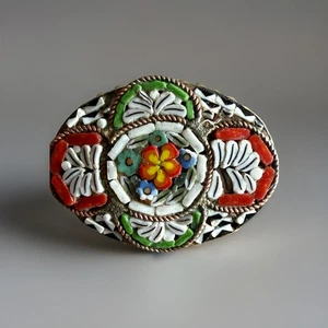 Antique Victorian Oval Micro Mosaic Bar Pin/Brooch, C1880 - Picture 1 of 6