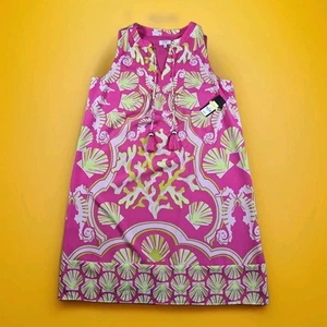 Neu mit Etikett Crown & Ivy rosa limette Seepferdchen Muschel Sommer ärmelloses Kleid (4) - Bild 1 von 11