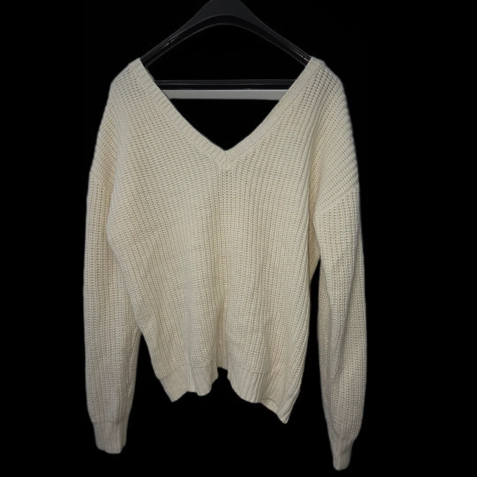 Suéter Umgee Para Mujer Grande Crema Gran Tamaño Boho Grueso Acogedor Abierto Atado Espalda Foto 1 de 4