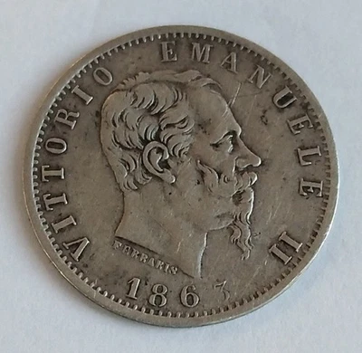 MONETA REGNO V.E.II 20 CENT. VALORE 1863 TORINO AG 835/0,98 GR,CONS COME DA'FOTO - Immagine 1 di 4