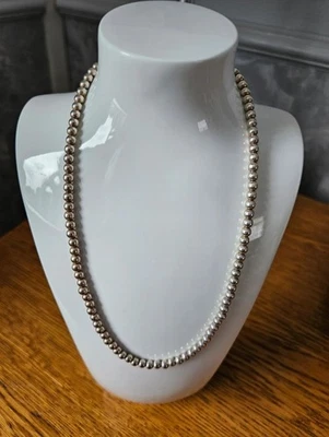 Splendida collana girocollo in argento, perle, timbrata 925 - Immagine 1 di 4