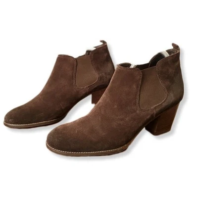 Mujeres Paul Verde Marrón Gamuza Cuero Botín 7.5 Boho Neutro Country Otoño Foto 1 de 4