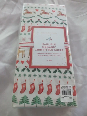 Pottery Barn Kids Organic FAIR ISLE Crib/Toddler Fitted Sheet NIP  GHLV - Image 1 of 4