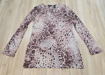 Blusa transparente New York & Company para mujer talla mediana, manga larga, cuello lágrima Foto 1 de 4