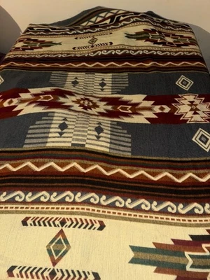 SOFT & WARM ALPACA WOOL BLANKET ANDEAN Pendleton Style  91"x80" GREY Blanket - Image 1 of 4