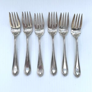 Holmes and Edwards XIV 1910  Dessert Forks Silverplate Set of 6 - Picture 1 of 6