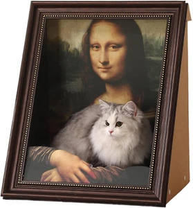 ✨ Mona Lisa Cat Scratcher Bed Oil Painting Frame Nest Cardboard House Scratcher - Picture 1 of 20