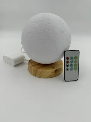 White Globe Bedside Table Lamp MultiColor Small Sphere and Brightness & Remote - Image 1 of 4