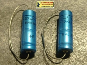 2 pz Condensatore elettrolitico 220uF 40V ASSIALE PHILIPS - HQ 2 pezzi - Foto 1 di 3