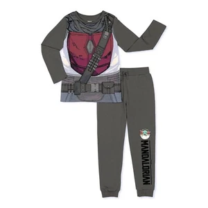 Star Wars Boy's Mandalorian 3 Piece Pajama Set with Cape - NWT - Picture 1 of 2