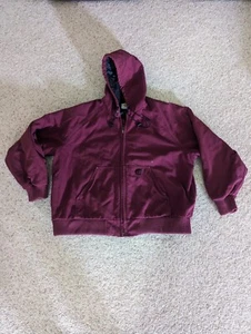 Carhartt Jacke J69 BOR Bordeaux Zip Up Quilt Lined Workwear XL-2XL VTG RARE - Bild 1 von 11